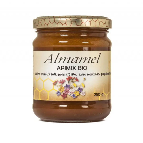 Apimix (miód wrzosowy z pyłkiem, mleczkiem pszczelim i propolisem) 250g