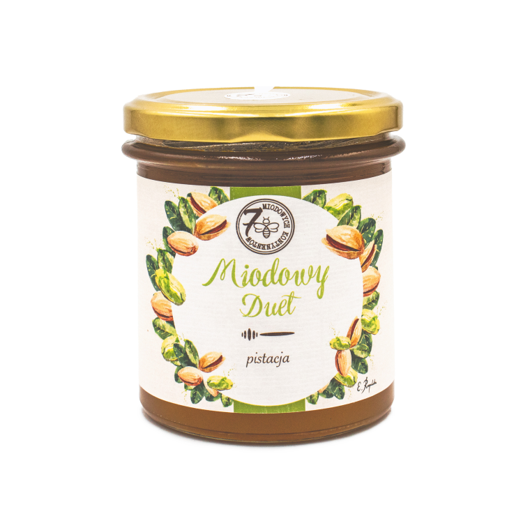 Miód z pistacją 400g Darmowa Dostawa! Naturalne Produkty - 7 Miodowych Kontynentów